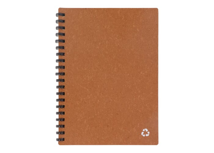Carnet de notes en cuir recyclé personnalisable Midi Marron clair